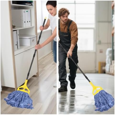 Loop-End Mop Head Replacement 6 Pack Blue Heavy Duty