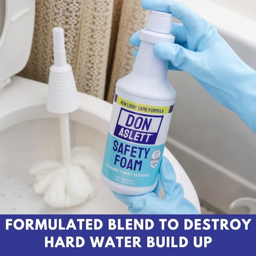 Don Aslett Toilet Bowl Cleaner Set with 14 Handle and Safety Foam