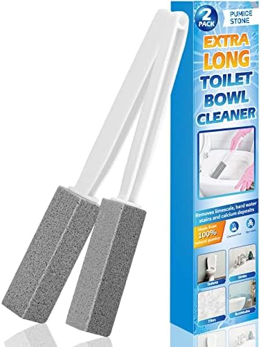 2 Pack Pumice Stone Toilet Brush with Extra Long Handle