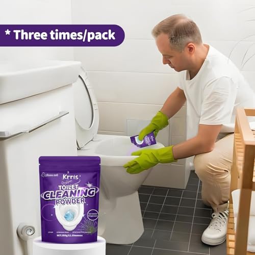 Krris Foaming Toilet Bowl Cleaner Powder 4 Packs 3 oz