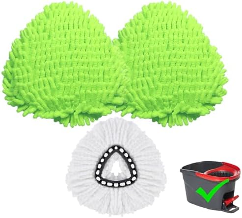 BywoBywo 3 Pack Reusable Microfiber Mop Pads for O-Cedar EasyWring
