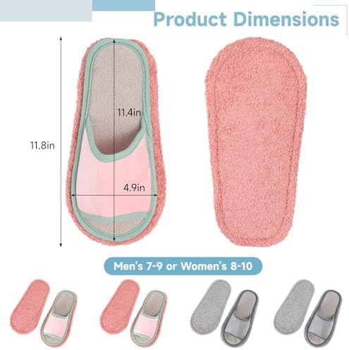 4 Pairs Washable Mop Slippers for Home Use