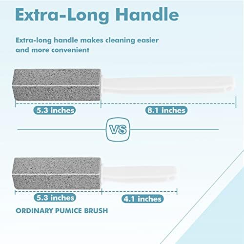 2 Pack Pumice Stone Toilet Brush with Extra Long Handle