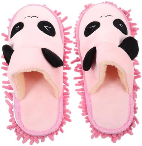 Packove 1pair Washable Mop Slippers with Panda Design