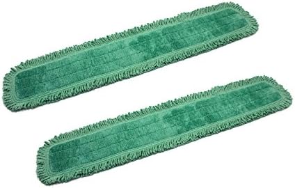 Real Clean 48 Inch Green Fringe Microfiber Mop Pads Pack of 2 1