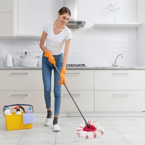 Fazlynyi 2Pack Spin Mop Replacement Head - 40 More Cleaning Power