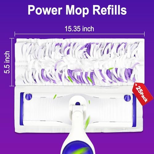 25 Pack Disposable Mopping Pads for Swiffer PowerMop