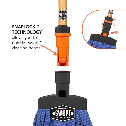 SWOPT Microfiber Wet Mop with Interchangeable Handle