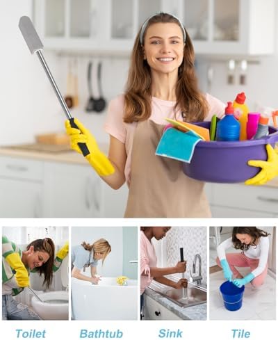 GLCON 6 Pack Pumice Stones with 22 Long Handle Cleaner