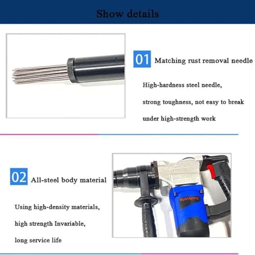 Beachtiful Electric Needle Scaler 1100W 4500bpm for Rust and Paint Removal