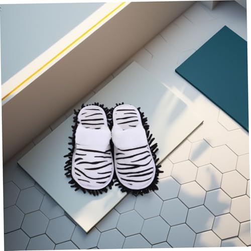 Ipetboom 1pair Cleaning Slippers with Detachable Mop Soles