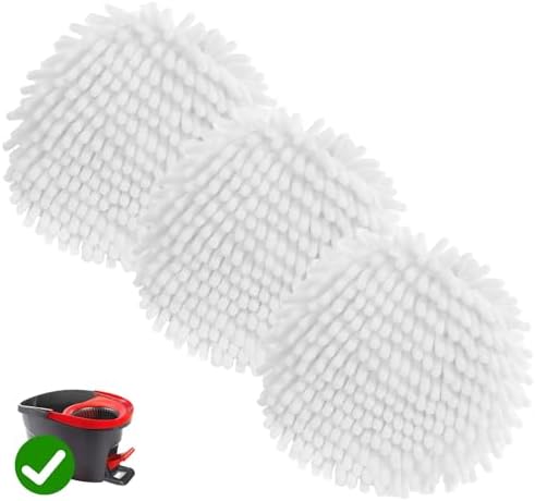 3 Pack White Reusable Microfiber Mop Pads for O-Cedar EasyWring 1
