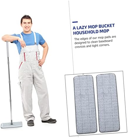 2pcs Microfiber Mop Pads Reusable Floor Cleaning Accessory