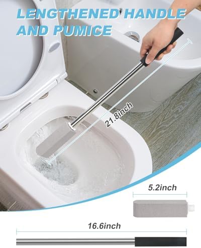 GLCON 6 Pack Pumice Stones with 22 Long Handle Cleaner
