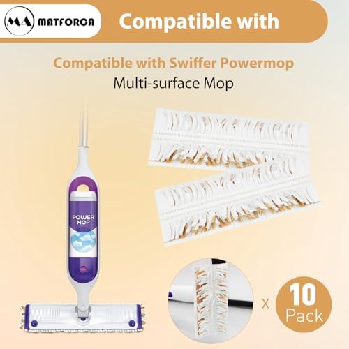 MATFORCA 10 Pack Power Mop Refills Multi-Surface Replacement Pads