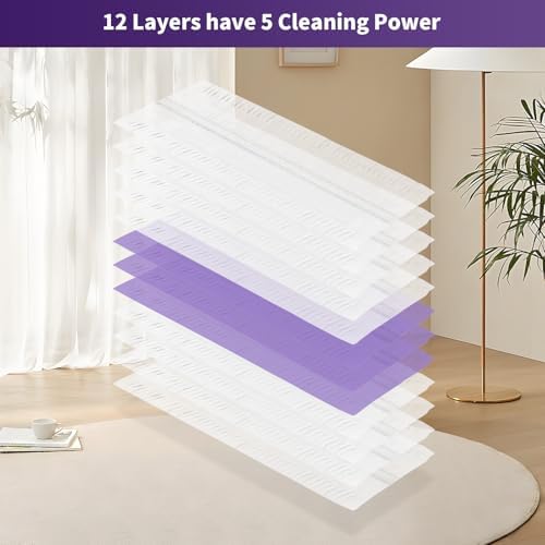40 Pack Disposable Power Mop Refills for Multi-Surface Cleaning