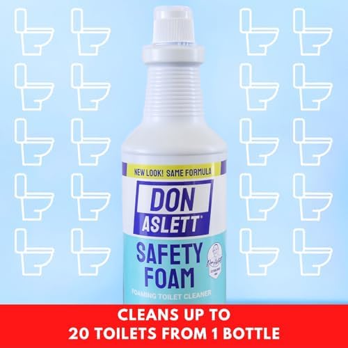 Don Aslett Toilet Bowl Cleaner Set with 14 Handle and Safety Foam