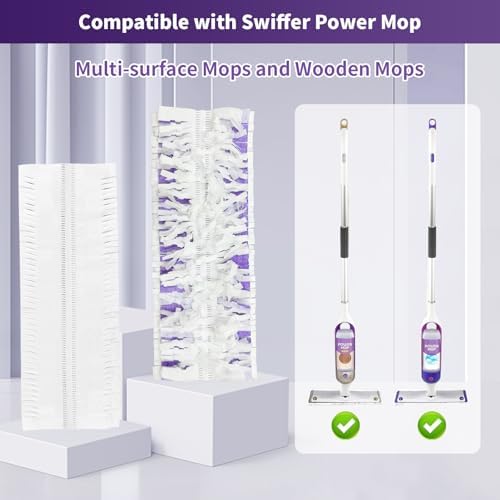 40 Pack Disposable Power Mop Refills for Multi-Surface Cleaning