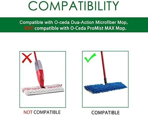 Diteje 4 Pack Washable Mop Pad Refills for O-ceda Dua-Action