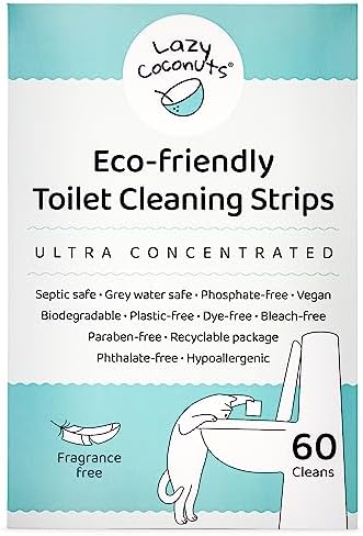 Lazy Coconuts Toilet Cleaner Strips - 60 Cleans Plastic-free Dye-free