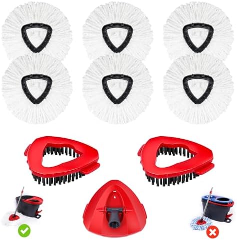 6 Pack Mop Replacement Heads for Oceda EasyWring 1-Tank System
