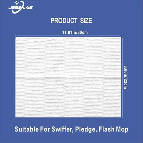 JEBBLAS 60 Pcs Disposable Dry Mop Cloth Refill for Flat Mops