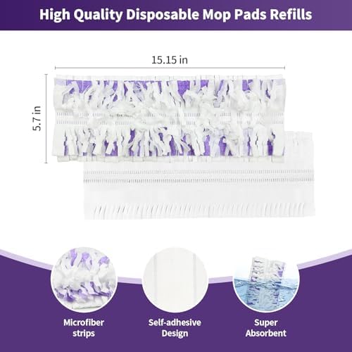40 Pack Disposable Power Mop Refills for Multi-Surface Cleaning