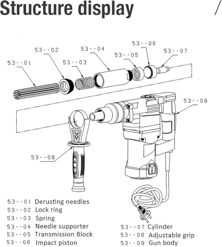 1100W Electric Needle Scaler for Rust Paint Removal