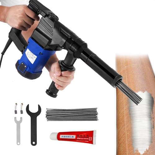 ZHIBIMOI 1100W Electric Needle Rust Remover 4500BPM Industrial Derusting Gun Air Tool Blue