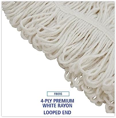 Unisan Boardwalk 424REA Pro Loop Wet Mop Head 24oz White 1