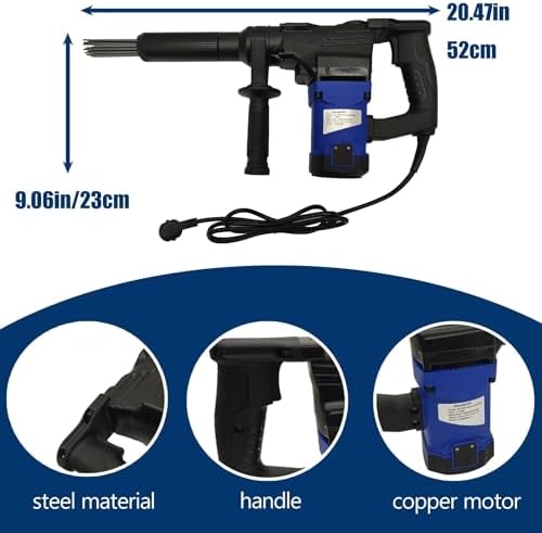 ZHIBIMOI 1100W Electric Needle Rust Remover 4500BPM Industrial Derusting Gun Air Tool Blue