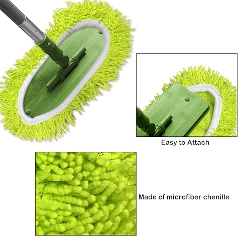 Rwotlls Reusable Microfiber Mop Pads 4 Pack Green