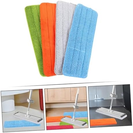 4Pcs Flat Mop Pads for Wet Dry Floor Cleaning