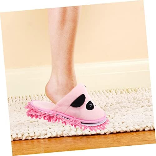 Packove 1pair Washable Mop Slippers with Panda Design