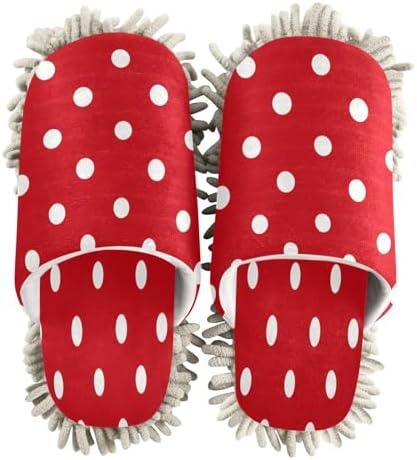 Bulletgxll Red Dot Microfiber Cleaning Slippers - M