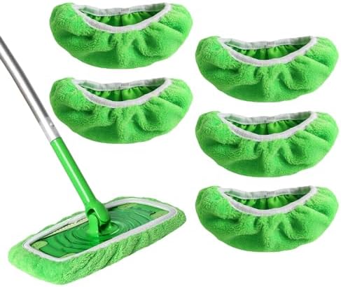 ZHAYAO 5 Pack Reusable Chenille Swiffer Mop Pads