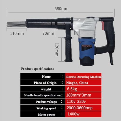 1400W High Power Electric Needle Scaler for Rust and Paint Removal