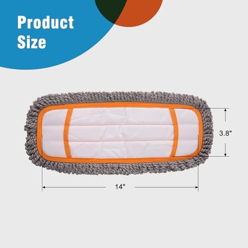 CLEANHOME Chinelle Microfiber Mop Pad Replacement - 2 Pack