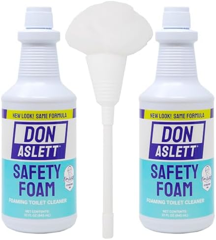 Don Aslett Toilet Bowl Cleaner Set with 14 Handle and Safety Foam