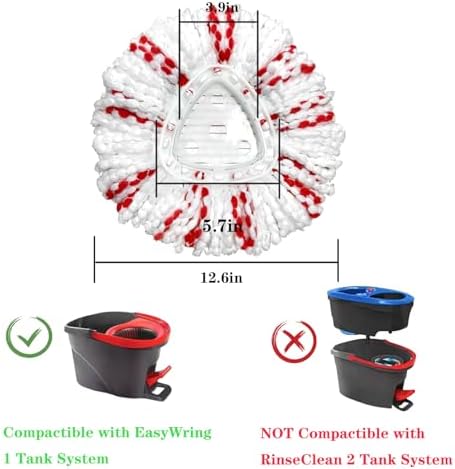 Fazlynyi 2Pack Spin Mop Replacement Head - 40 More Cleaning Power