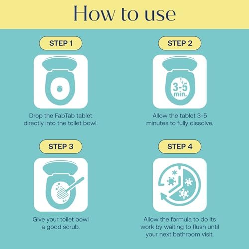 Fab Tab Toilet Bowl Cleaner Tablets Plastic-Free Safe for Septic Tanks