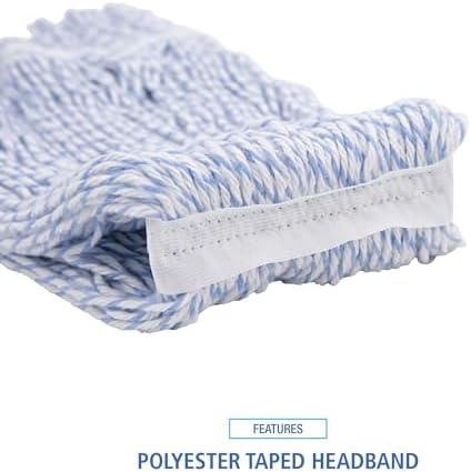 Boardwalk 542CT Mop Head Replacement Narrow Medium WhiteBlue Case of 12