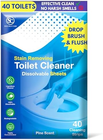 Soluble Care Dissolvable Toilet Cleaner Sheets 40 Pack Pine Scent