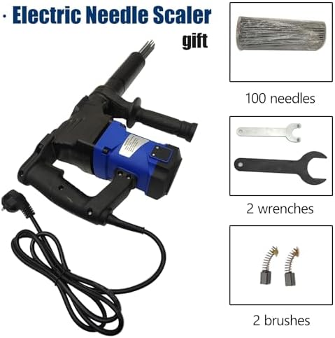 ZHIBIMOI 1100W Electric Needle Rust Remover 4500BPM Industrial Derusting Gun Air Tool Blue