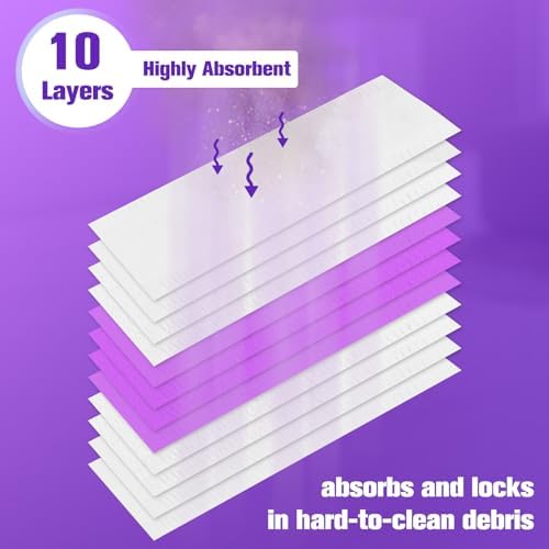 KozzHogar Disposable Mopping Pads Refills Purple-15 Pack