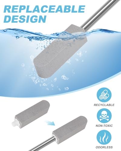 GLCON 6 Pack Pumice Stones with 22 Long Handle Cleaner