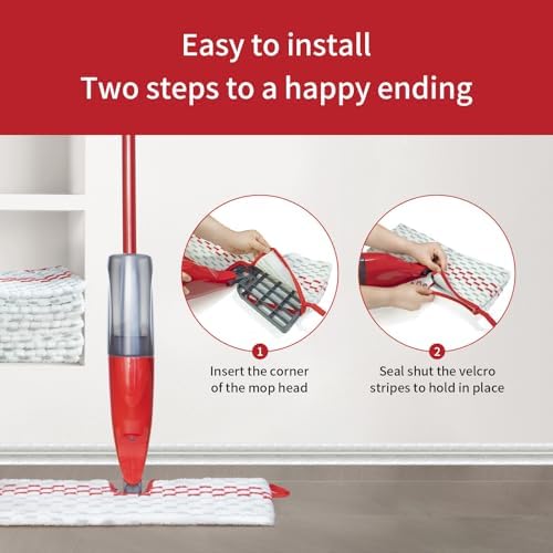 4 Pack Microfiber Spray Mop Pads for Oceda ProMist MAX