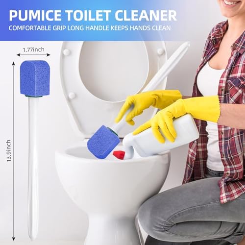 Pumice Stone Toilet Cleaner with 2 Handles and 10 Stones