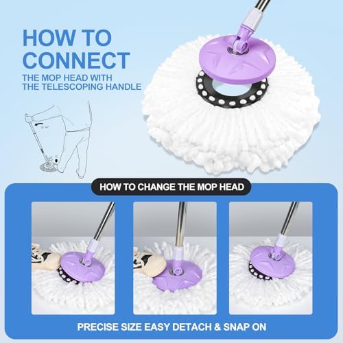 Rewpeep 2 Pack Spin Mop Replacement Heads