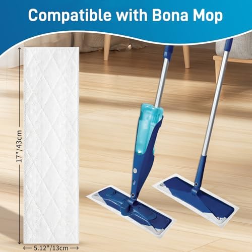 24 Piece Heavy Duty Microfiber Mop Pads for Bona Mop Series